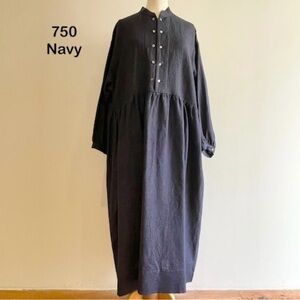 Sarahwear Japanese Long Sleeve Navy Dress New! OS